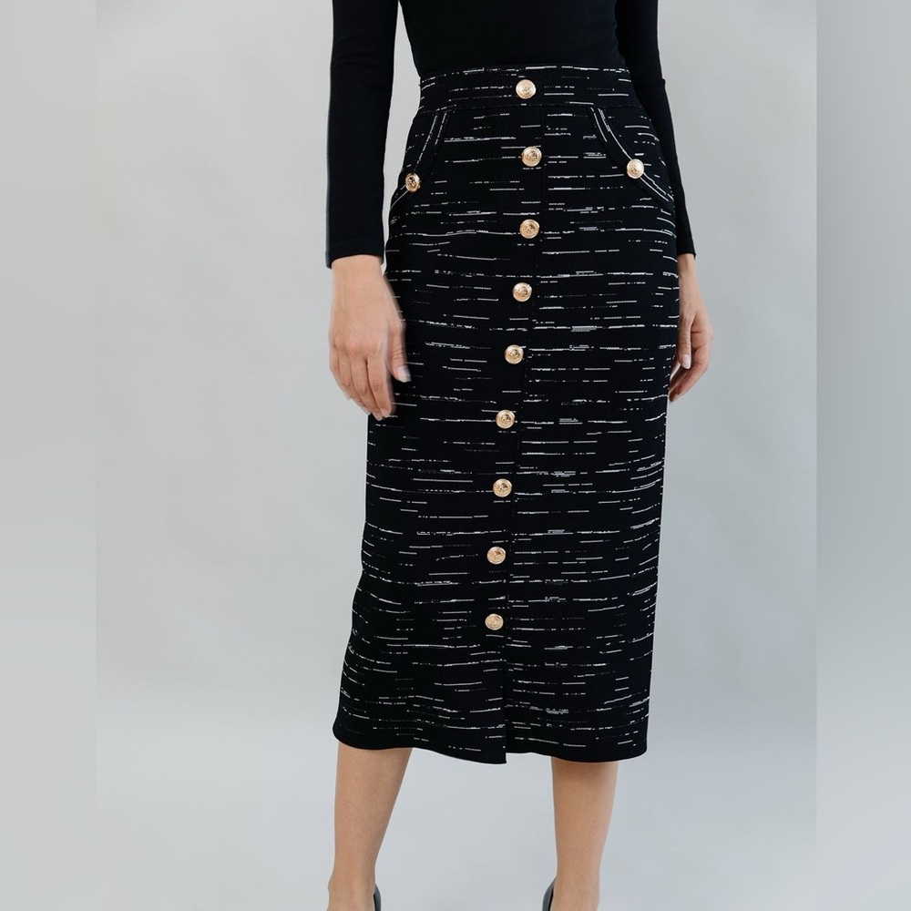 Apparalel Knit Tweed Midi Skirt